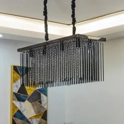 80 cm Premium Crystal Chandelier Pendant Light Stainless Steel Modern Island Light 110-120V 220-240V