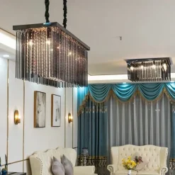 80 cm Premium Crystal Chandelier Pendant Light Stainless Steel Modern Island Light 110-120V 220-240V