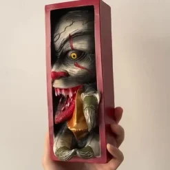 19.8 cm Shiny Library Sculpture, Halloween Decorations, Monster, Personalised Bookend, Peeping on The Bookshelf, Resin Desktop Sculpture Decoration