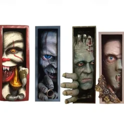 19.8 cm Shiny Library Sculpture, Halloween Decorations, Monster, Personalised Bookend, Peeping on The Bookshelf, Resin Desktop Sculpture Decoration