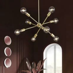 78 cm Single Design Chandelier Metal Geometrical Mini Electroplated Artistic Traditional / Classic 220-240V