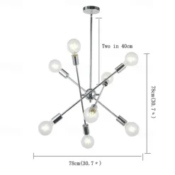 78 cm Single Design Chandelier Metal Geometrical Mini Electroplated Artistic Traditional / Classic 220-240V