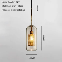 30 cm Single Design Pendant Light LED Modern Nordic Style Glass Cylinder Electroplated Lsland Lights Shops / Cafes Dining Room Lights Gift for Family Friends 110-120V 220-240V