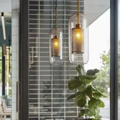 30 cm Single Design Pendant Light LED Modern Nordic Style Glass Cylinder Electroplated Lsland Lights Shops / Cafes Dining Room Lights Gift for Family Friends 110-120V 220-240V