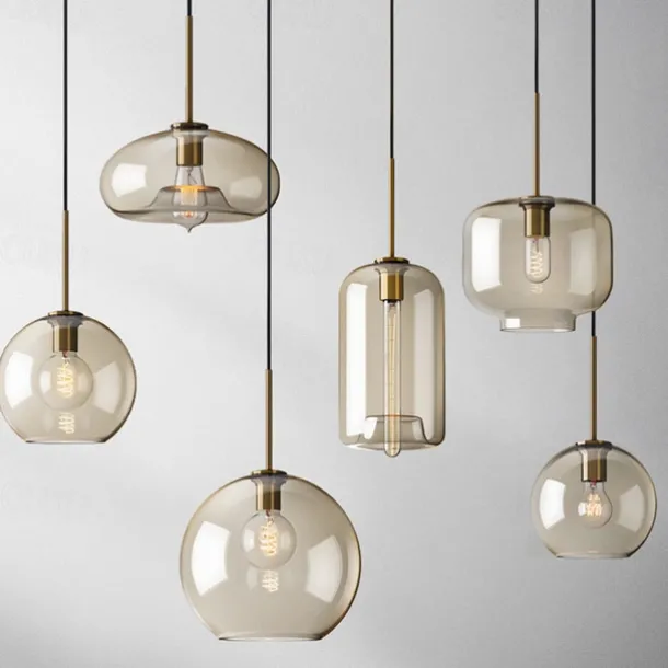 20 cm Single Design Pendant Light Glass Glass Electroplated Vintage Nordic Style 110-120V 220-240V