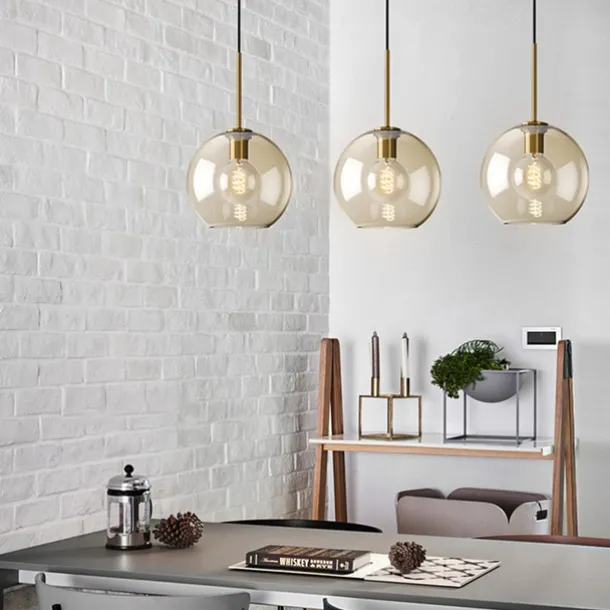 20 cm Single Design Pendant Light Glass Glass Electroplated Vintage Nordic Style 110-120V 220-240V