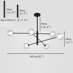 107 cm Sputnik Design Chandelier Metal Linear Island Painted Finishes Modern Nordic Style 220-240V