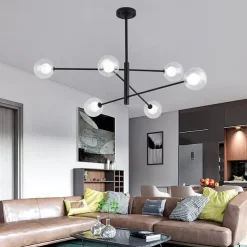 107 cm Sputnik Design Chandelier Metal Linear Island Painted Finishes Modern Nordic Style 220-240V