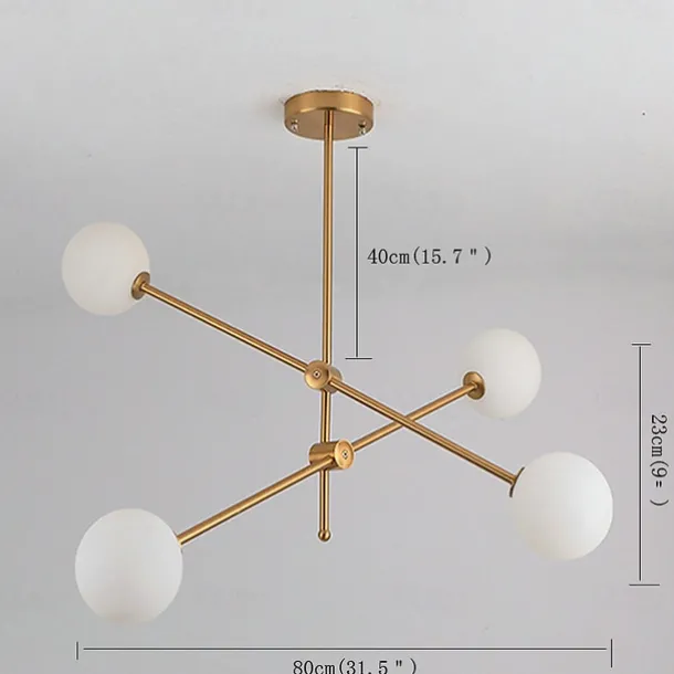 80 cm Sputnik Design Globe Design Geometric Shapes Chandelier Metal Geometrical Mini Electroplated Artistic LED 220-240V