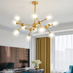 90 cm Square Line Design Chandelier Metal Industrial Painted Finishes Modern Nordic Style 220-240V