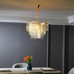 60 cm Unique Design Chandelier LED Crystal Luxury Modern Designer Art Lamp Living Room Restaurant 110-120V