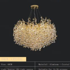 60 cm Unique Design Chandelier Aluminum LED Nordic Style 110-240 V