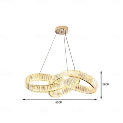 60 cm Unique Design Chandelier Crystal Pendant Light LED Nordic Style Modern Living Room Dining Room 220-240V