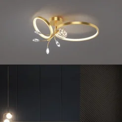 50 cm Unique Design Flush Mount Pendant Light Copper Brass LED Nordic Style 220-240V
