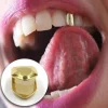 4 Colors Custom Fit Gold Plated Hip Hop Single Tooth Grillz Cap Top Bottom Grill Gold Teeth Caps Cosplay