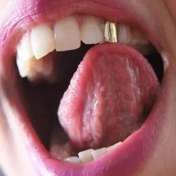 4 Colors Custom Fit Gold Plated Hip Hop Single Tooth Grillz Cap Top Bottom Grill Gold Teeth Caps Cosplay