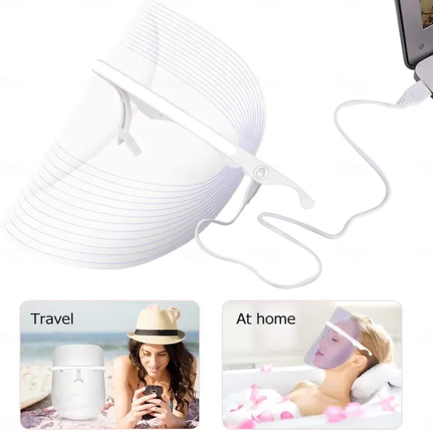 3 Colors Led Facial Mask Led Korean Photon Therapy Face Mask Machine Light Therapy Acne Mask Neck Beauty Led Mask
