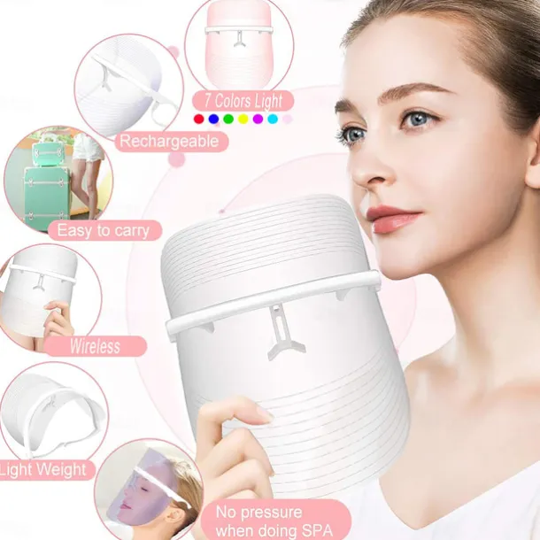 3 Colors Led Facial Mask Led Korean Photon Therapy Face Mask Machine Light Therapy Acne Mask Neck Beauty Led Mask