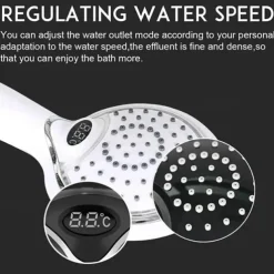 3 Colors Led Shower Head With Temperature Digital Display Water Powered LCD Shower Spray