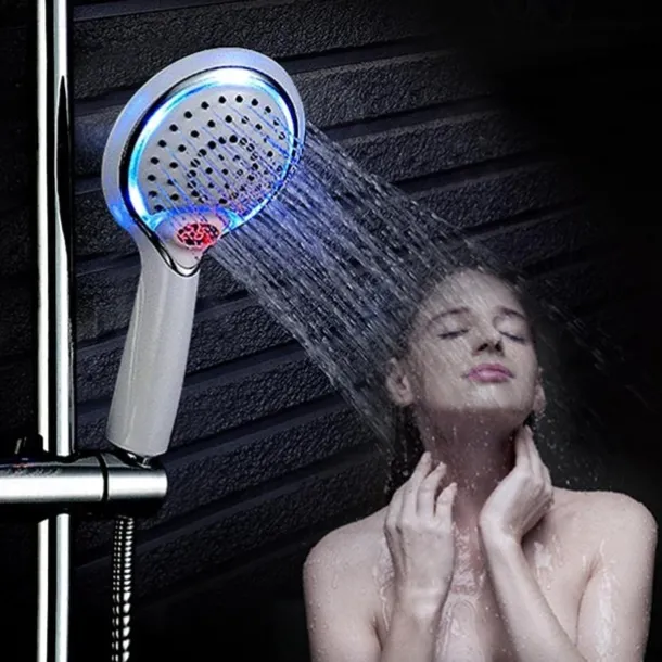 3 Colors Led Shower Head With Temperature Digital Display Water Powered LCD Shower Spray