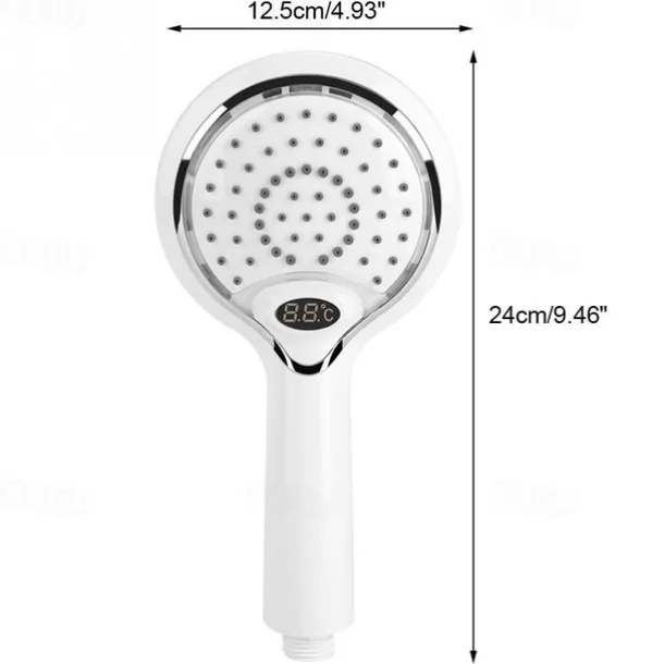 3 Colors Led Shower Head With Temperature Digital Display Water Powered LCD Shower Spray