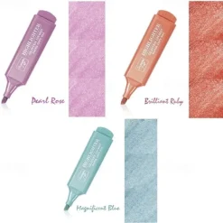 8 Colors Metallic Highlighter Set Oblique Tip Water-Based Shiny Glitter Color Marker Highlight Pen School Office Supplies