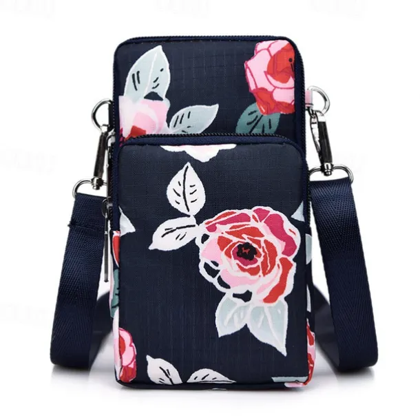 18 Colors Multi-function Mini Mobile Phone Bag 3 Layers Zipper Pockets Coin Purse Key Case Crossbody Sports Bag