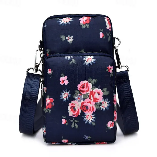 18 Colors Multi-function Mini Mobile Phone Bag 3 Layers Zipper Pockets Coin Purse Key Case Crossbody Sports Bag