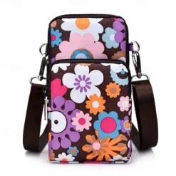 18 Colors Multi-function Mini Mobile Phone Bag 3 Layers Zipper Pockets Coin Purse Key Case Crossbody Sports Bag
