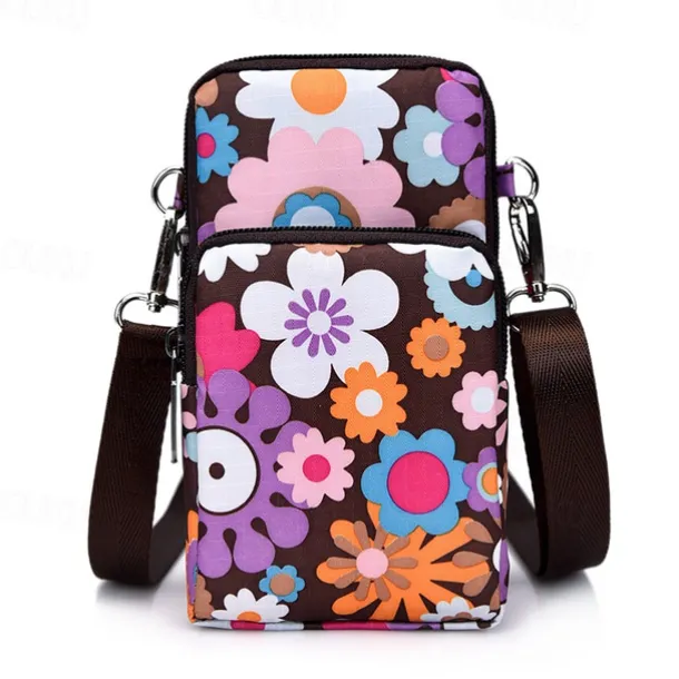 18 Colors Multi-function Mini Mobile Phone Bag 3 Layers Zipper Pockets Coin Purse Key Case Crossbody Sports Bag