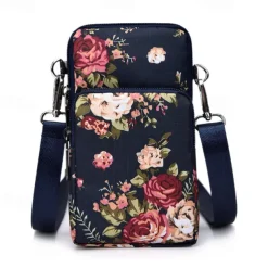 18 Colors Multi-function Mini Mobile Phone Bag 3 Layers Zipper Pockets Coin Purse Key Case Crossbody Sports Bag