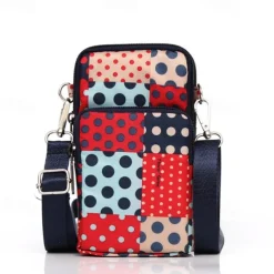 18 Colors Multi-function Mini Mobile Phone Bag 3 Layers Zipper Pockets Coin Purse Key Case Crossbody Sports Bag