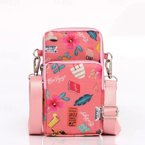 18 Colors Multi-function Mini Mobile Phone Bag 3 Layers Zipper Pockets Coin Purse Key Case Crossbody Sports Bag