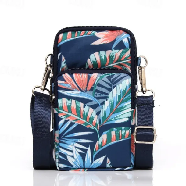18 Colors Multi-function Mini Mobile Phone Bag 3 Layers Zipper Pockets Coin Purse Key Case Crossbody Sports Bag