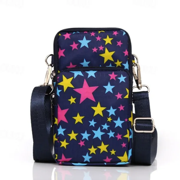 18 Colors Multi-function Mini Mobile Phone Bag 3 Layers Zipper Pockets Coin Purse Key Case Crossbody Sports Bag