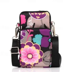 18 Colors Multi-function Mini Mobile Phone Bag 3 Layers Zipper Pockets Coin Purse Key Case Crossbody Sports Bag