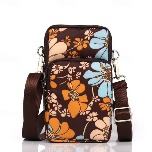 18 Colors Multi-function Mini Mobile Phone Bag 3 Layers Zipper Pockets Coin Purse Key Case Crossbody Sports Bag