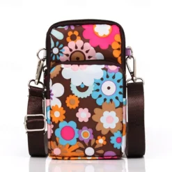 18 Colors Multi-function Mini Mobile Phone Bag 3 Layers Zipper Pockets Coin Purse Key Case Crossbody Sports Bag