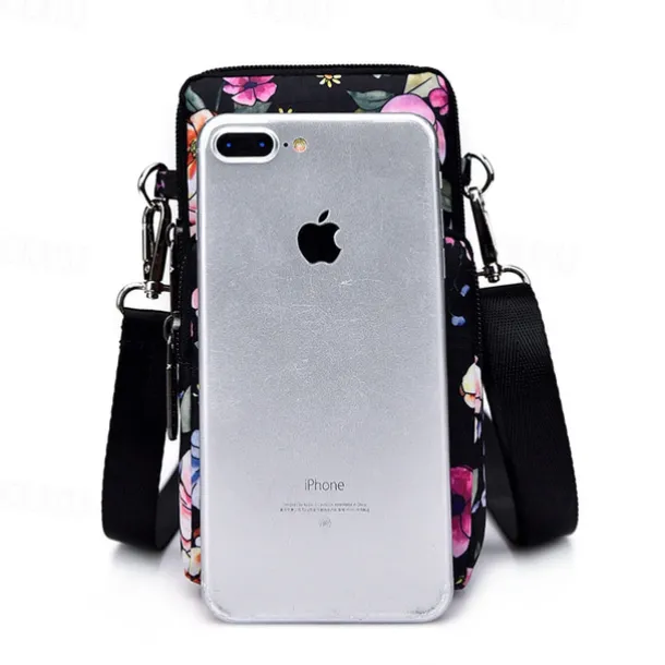 18 Colors Multi-function Mini Mobile Phone Bag 3 Layers Zipper Pockets Coin Purse Key Case Crossbody Sports Bag