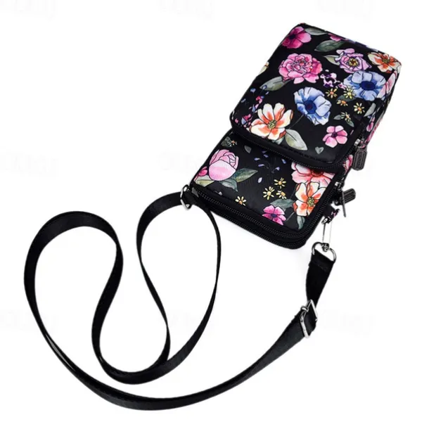 18 Colors Multi-function Mini Mobile Phone Bag 3 Layers Zipper Pockets Coin Purse Key Case Crossbody Sports Bag