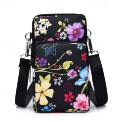 18 Colors Multi-function Mini Mobile Phone Bag 3 Layers Zipper Pockets Coin Purse Key Case Crossbody Sports Bag