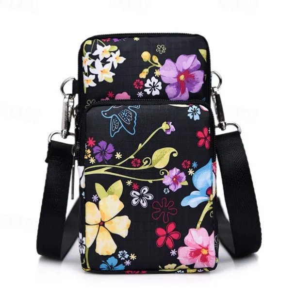 18 Colors Multi-function Mini Mobile Phone Bag 3 Layers Zipper Pockets Coin Purse Key Case Crossbody Sports Bag