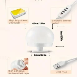 3 Colours LED Make Up Mirror Light Bulbs USB Vanity Makeup Mirror Lights Bathroom Dressing Table Lighting Dimmable LED Wall Lamp