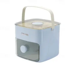 48 Compartment Easy Lid Ice Cube Dispenser - Large Capacity Double Tier Design Food Grade Plastic Freezer Storage Tray for Whiskey & Cocktails Essential Kitchen Gadgets