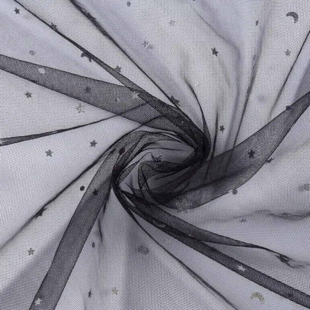 4 Corner Post Mosquito Net with Star-Mooon Pattern for Adult Teen Girls Boys Bed ; Bed Canopy for Twin/Full/Queen/King Size Bed