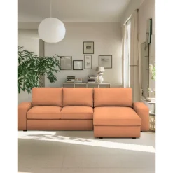 100% Cotton 3 Seater 4 Seater Sofa Cover with Armrests Solid Color Quilted Cotton Slipcovers KIVcover LITB PRIME cover