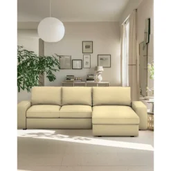 100% Cotton 3 Seater 4 Seater Sofa Cover with Armrests Solid Color Quilted Cotton Slipcovers KIVcover LITB PRIME cover