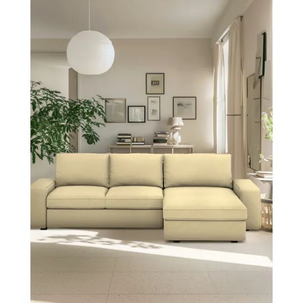 100% Cotton 3 Seater 4 Seater Sofa Cover with Armrests Solid Color Quilted Cotton Slipcovers KIVcover LITB PRIME cover