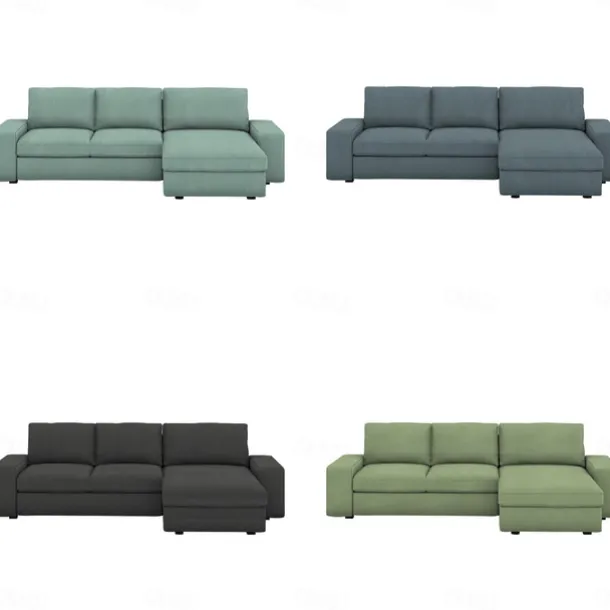 100% Cotton 3 Seater 4 Seater Sofa Cover with Armrests Solid Color Quilted Cotton Slipcovers KIVcover LITB PRIME cover