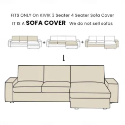 100% Cotton 3 Seater 4 Seater Sofa Cover with Armrests Solid Color Quilted Cotton Slipcovers KIVcover LITB PRIME cover